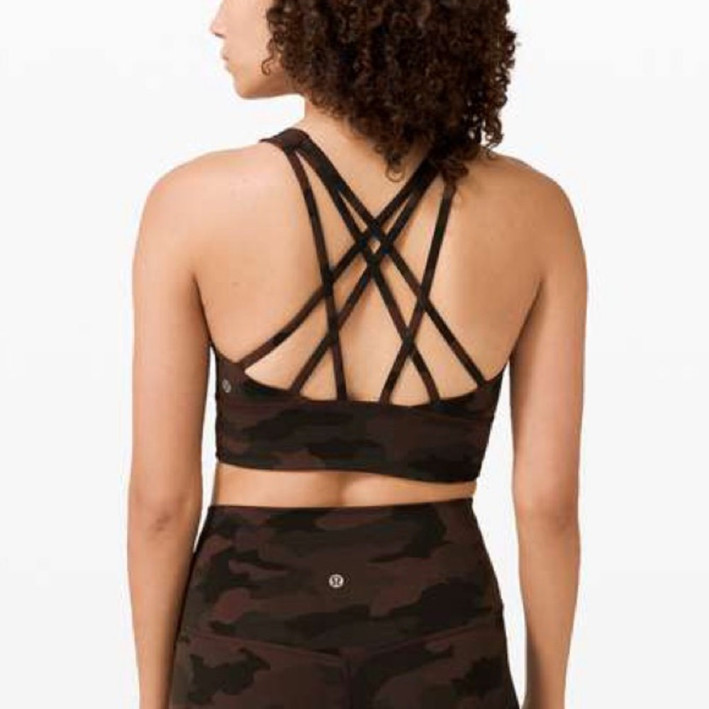 Lululemon Free To Be Serene Bra Long Line 
Heritage 365 Camo Brown Earth Multi 4